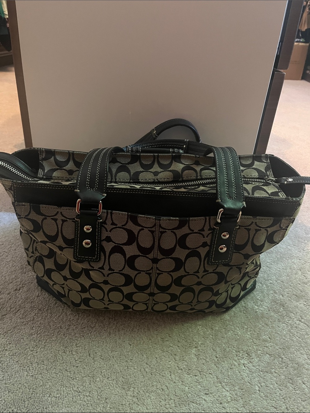 Coach Black Signature Logo Tote - Picture 9 of 12